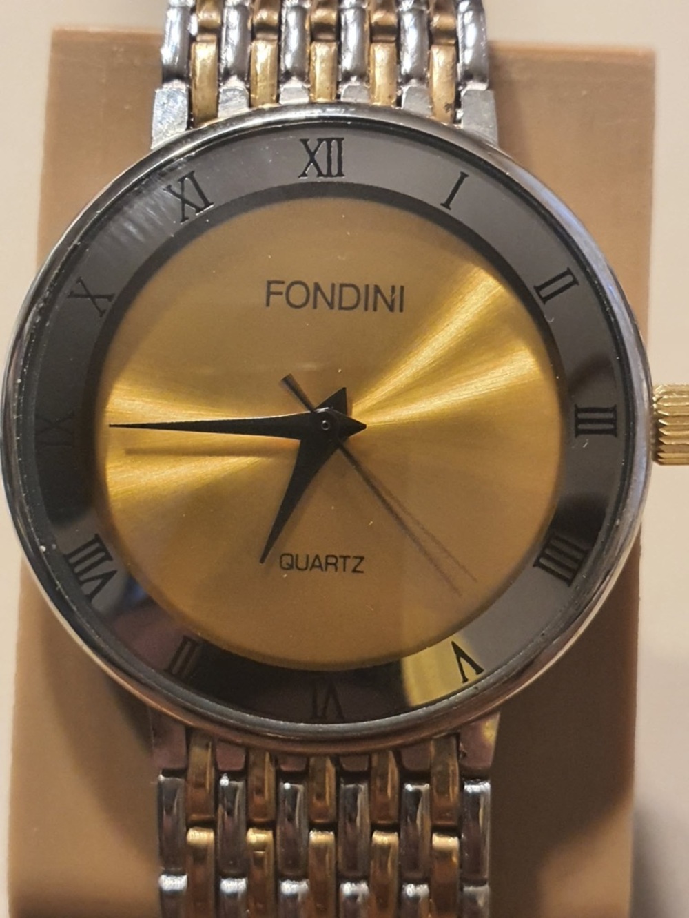 🦋10/20🦋 Vtg Fondini Quartz Silver/Goldtone Stainless Steel Women's Watch